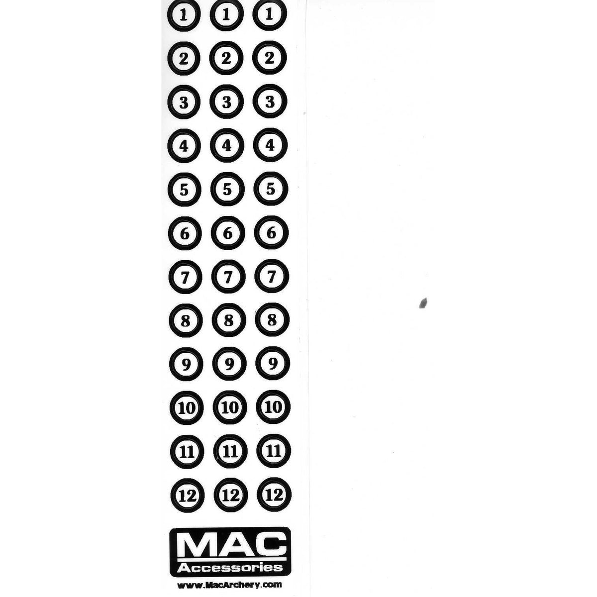 MAC Arrow Number Decals