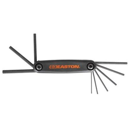 Easton HEX Fold-Up Allen Wrench Set – 9 Standard Sizes, Compact & Portable For Archery & DIY