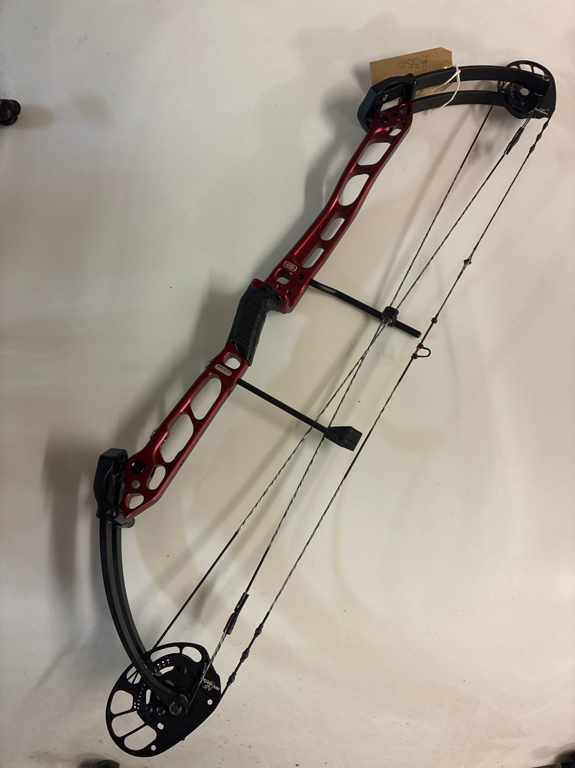 Second hand PSE Lazer.  Anodized red, 50-60lbs, 24-30.5”, right hand.