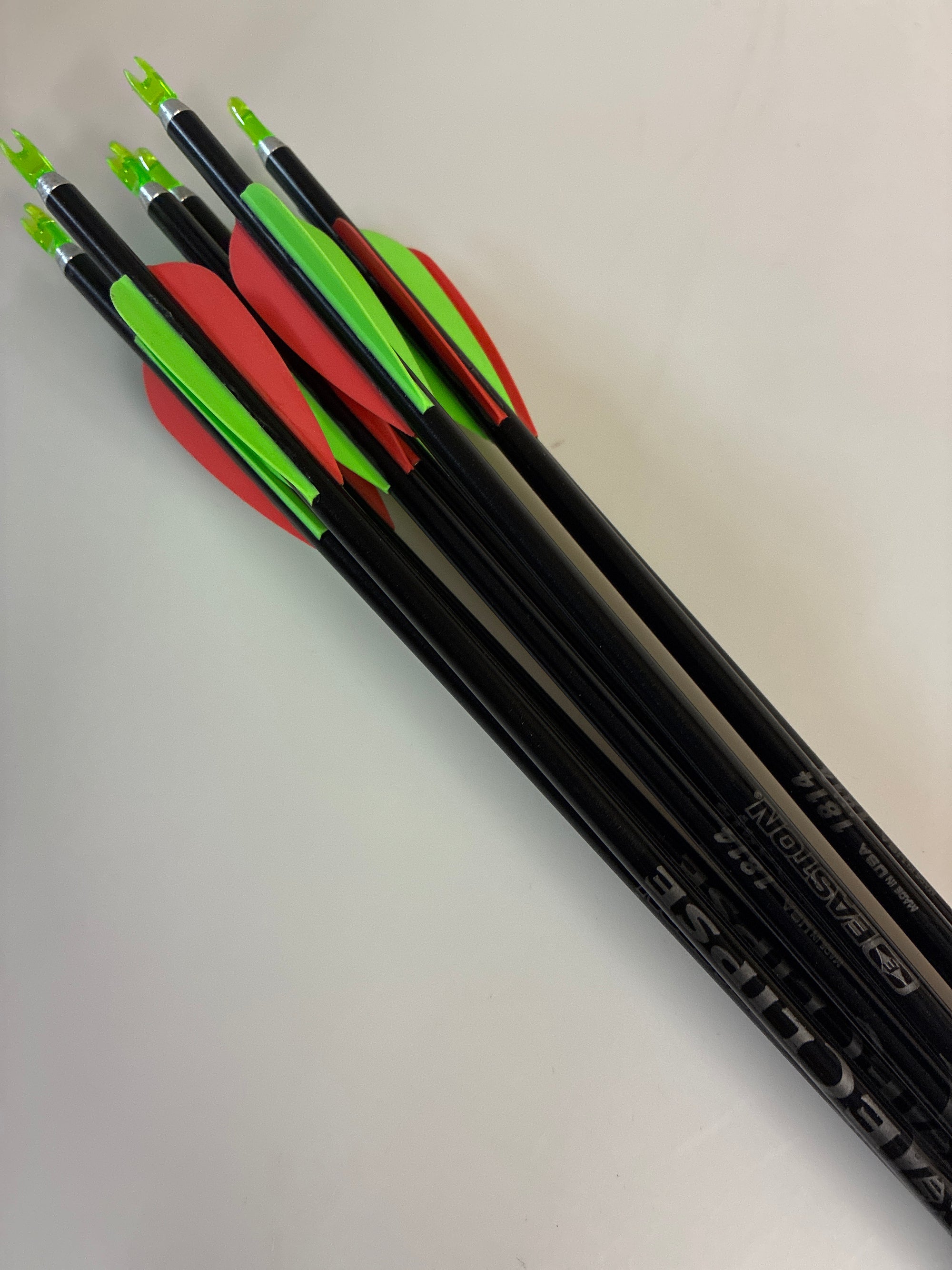 9x Easton Eclipse arrows 1814 @ 25”. Points fitted.