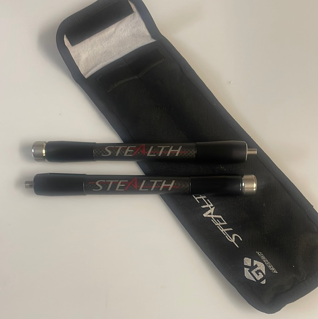 Brand new Stealth 8” high modulus carbon side rods, with 1/4 end cap weights and tidy double bag included.