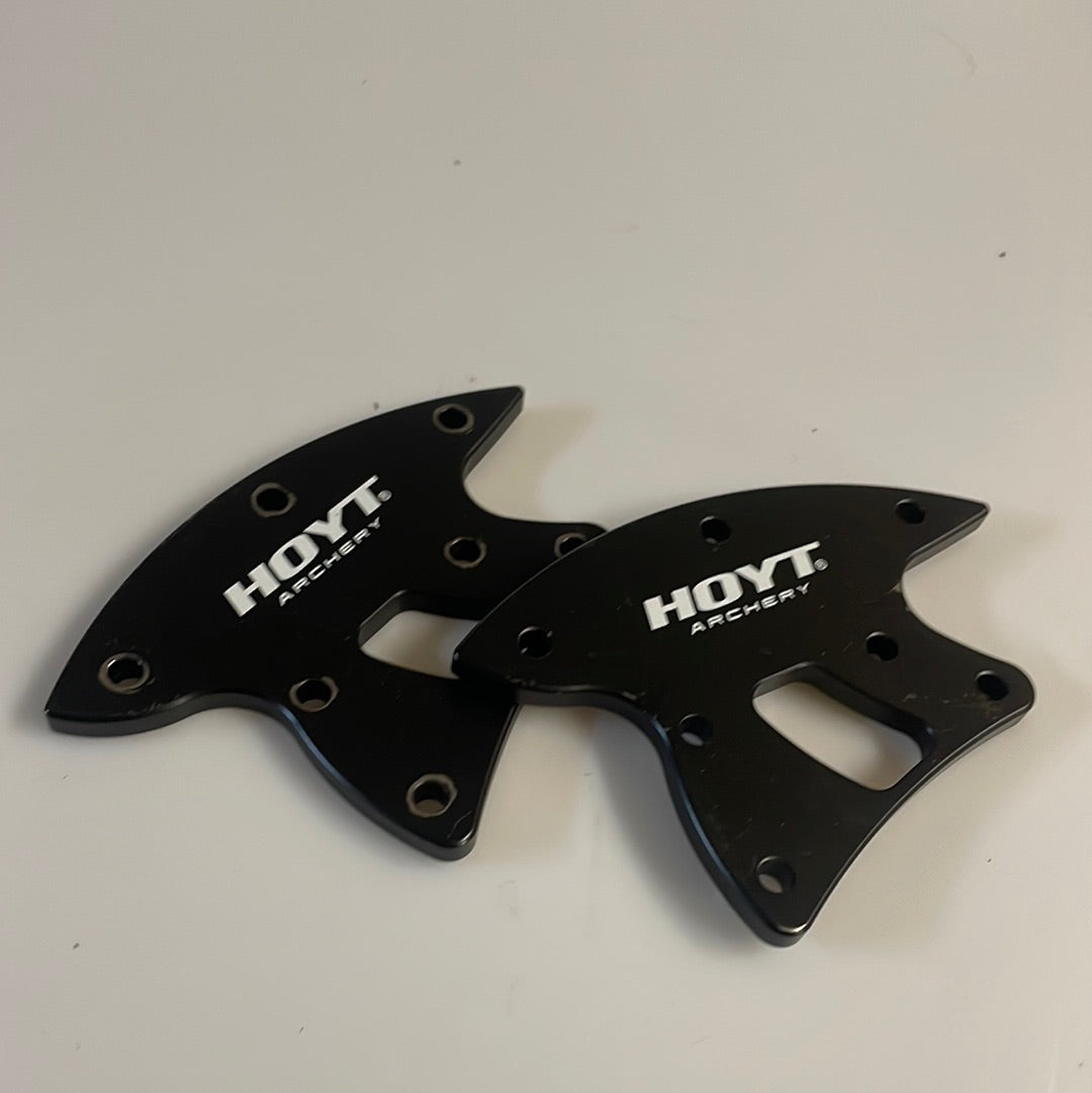 Second hand Hoyt Xceed barebow weight side plates. Steel. Screws inc.