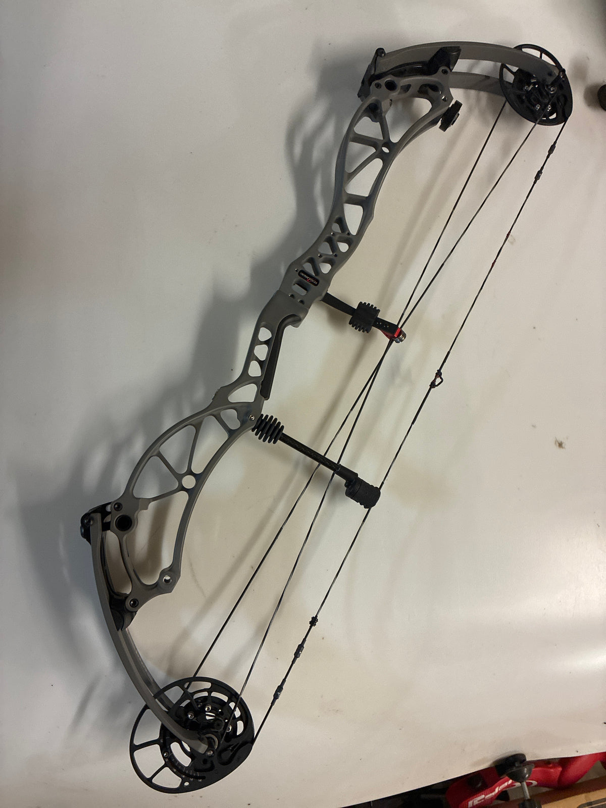 Second hand Bowtech Reckoning. Right hand 50lb,  26-31”. Grey.