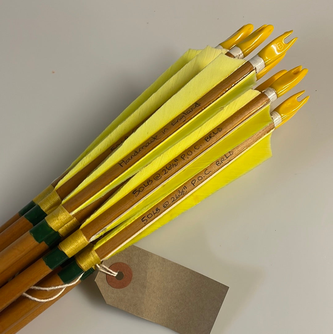 12x handmade Cedar arrows @ 26.5”-50lbs.